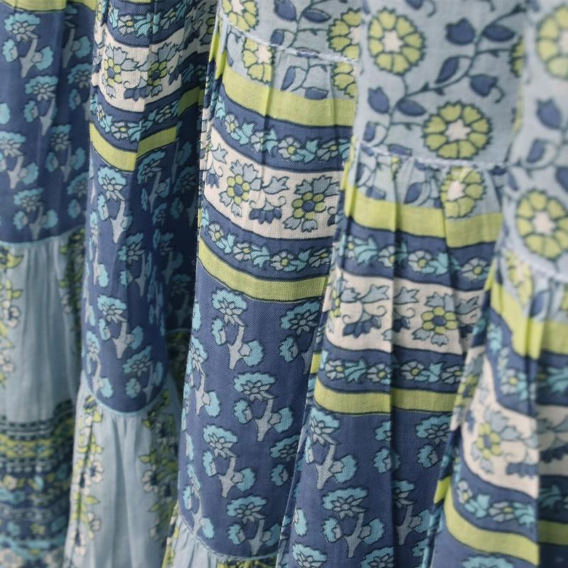 プランテーション plantation コットンリネンロングスカート エスニック スカート フラワーボーダー 春 夏 レディース マキシ丈 ロング