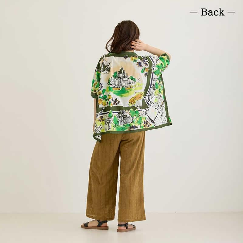 Shanti Shanti シャンティシャンティ ブラウス ヴォヤージュ レディース 春夏 シャツ トップス チュニック 地図 スカーフ柄 綿  コットン アジアン エスニック |  | 12