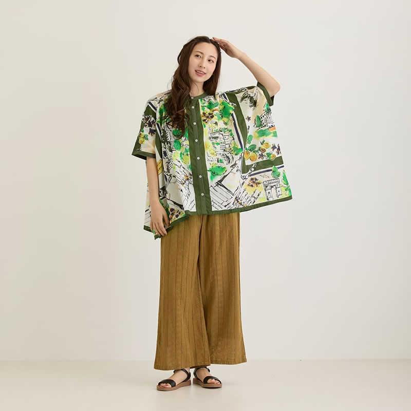 Shanti Shanti シャンティシャンティ ブラウス ヴォヤージュ レディース 春夏 シャツ トップス チュニック 地図 スカーフ柄 綿  コットン アジアン エスニック |  | 13