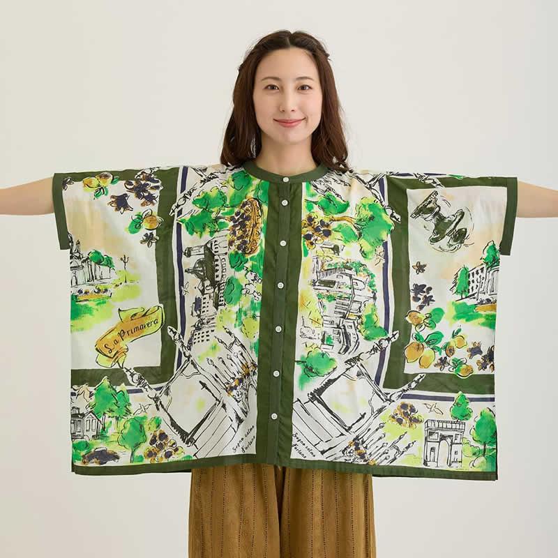 Shanti Shanti シャンティシャンティ ブラウス ヴォヤージュ レディース 春夏 シャツ トップス チュニック 地図 スカーフ柄 綿  コットン アジアン エスニック |  | 09