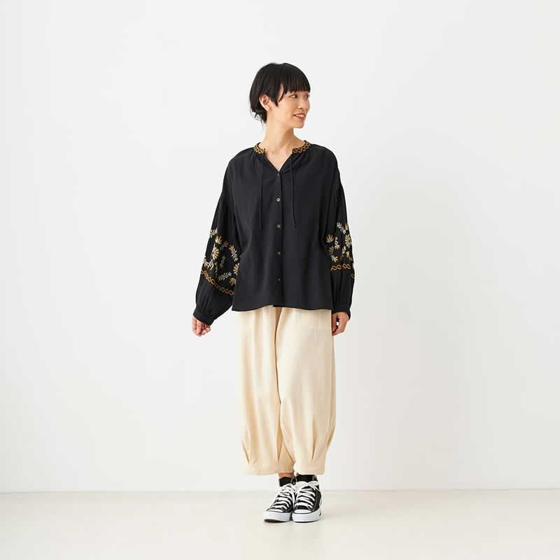 Shanti ブラウス クリンプ レディース シャツ トップス コットン 