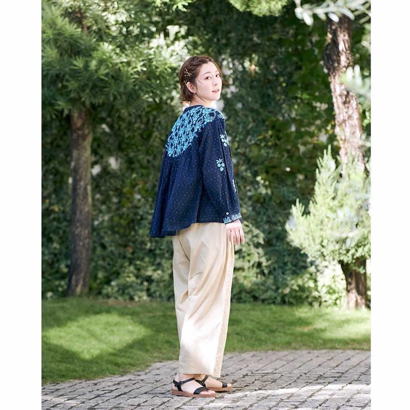 カリガリ ブラウス ヌール レディース 春 夏トップス 長袖 綿 コットン