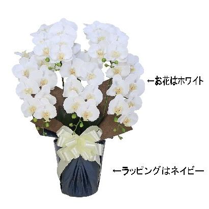 胡蝶蘭B 造花 ホワイト×ネイビー 光触媒 初盆 新盆 お盆 飾り 法事｜nushiya-butsudan｜04