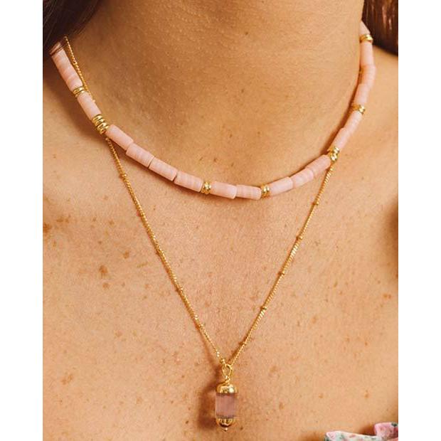 ネックレス レディース ハンドメイド ゴールド Made in Bali Pink Cloud Necklace Gold｜nuts-and-coffee｜08