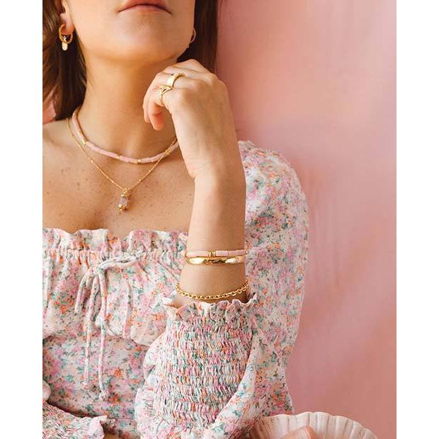 ネックレス レディース ハンドメイド ゴールド Made in Bali Pink Cloud Necklace Gold｜nuts-and-coffee｜09