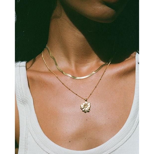 ネックレス ハンドメイド ゴールドアクセサリー ｜Snake chain necklace gold plated｜nuts-and-coffee｜05