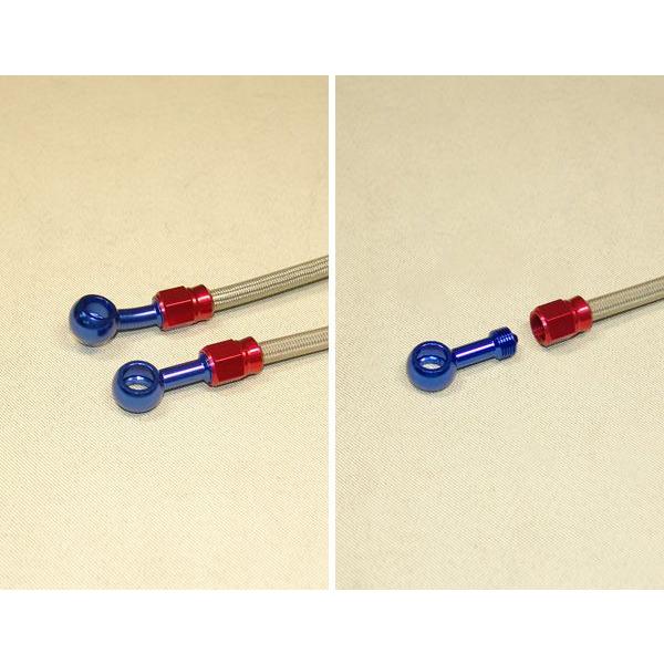 カワサキ（Kawasaki） Z550FX・ステンメッシュブレーキホース青・前