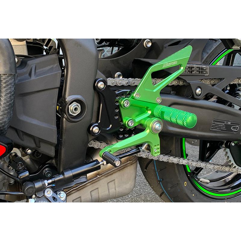 NINJA ZX-25R ZX-4R SE ストリート用 バックステップ 緑 クイックシフター装着車対応 SNIPER スナイパー SP0102QGR_3