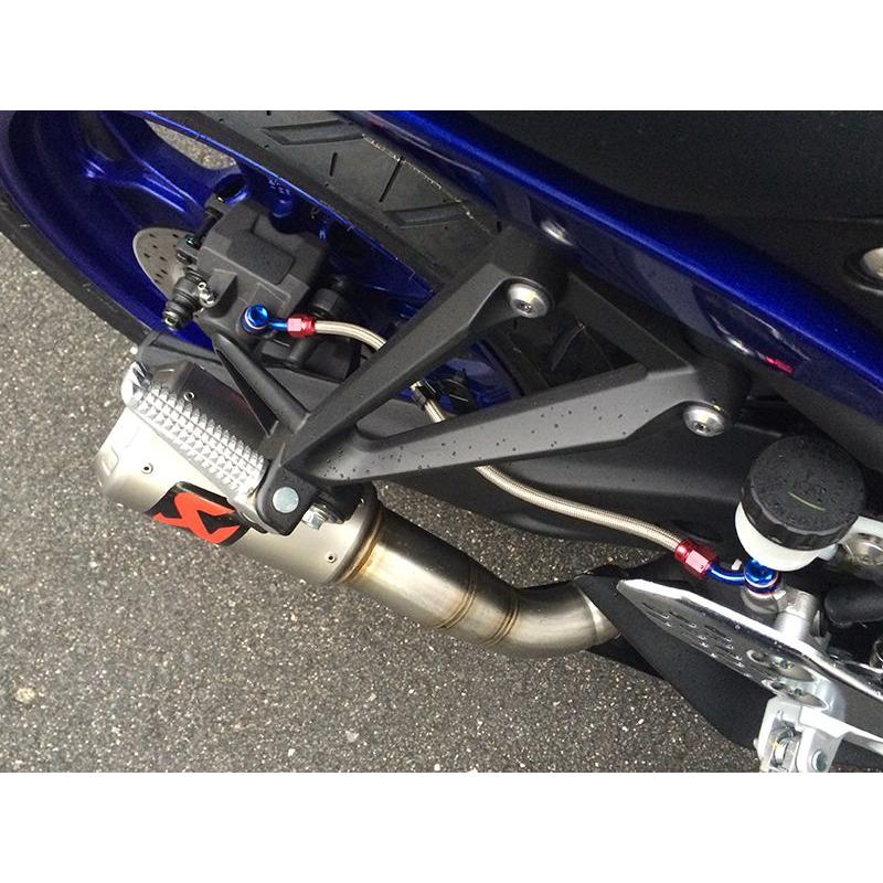 YAMAHA（ヤマハ） YZF-R25・ステンメッシュブレーキホース青・後