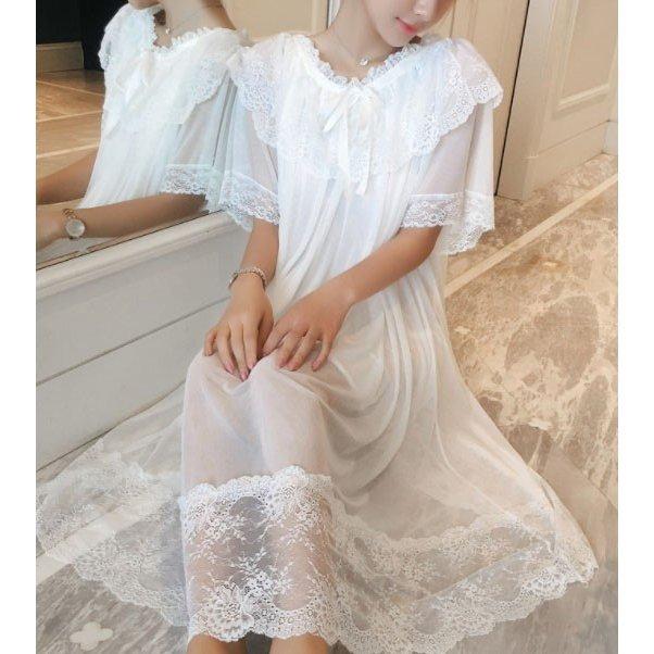 超美品の レースネグリジェ 3色 ワンピースパジャマ ゆったりルームウエア お姫系ナイトドレス 上品部屋着寝巻き ミモレ丈体型カバー ネグリジェ 色 白 Www Sustentec Com Br
