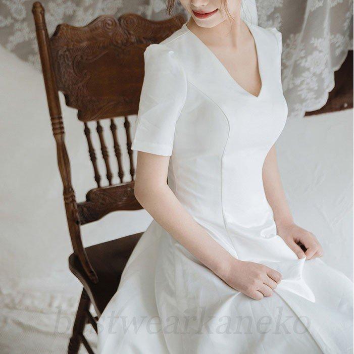 お礼や感謝伝えるプチギフト 結婚式 フォーマル パーティードレス ホワイト 白 ロングドレス 二次会 エンパ 花嫁 着痩せ Aライン上品 キレイめ 40代 お姫系 演奏会 披露宴 Aライン サイズ S Bio Hemp Fr