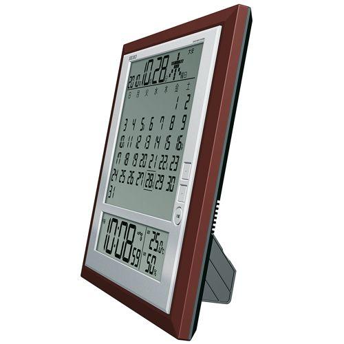 セイコー SEIKO 掛け時計 壁掛け 置き時計 SQ421B 電波時計 デジタル 一ヶ月カレンダー 月めくり 六曜表示 温度計 湿度計｜nuts-seikoclock｜02