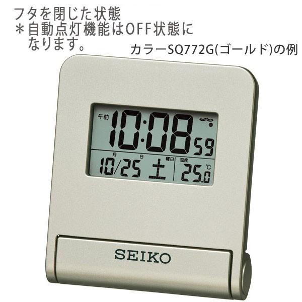 セイコー Seiko 目覚まし時計 置き時計 Sq772w トラベラ 携帯用 電波時計 自動点灯ライト デジタル カレンダー 温度計 セイコークロック公式専門店 Nuts 通販 Paypayモール