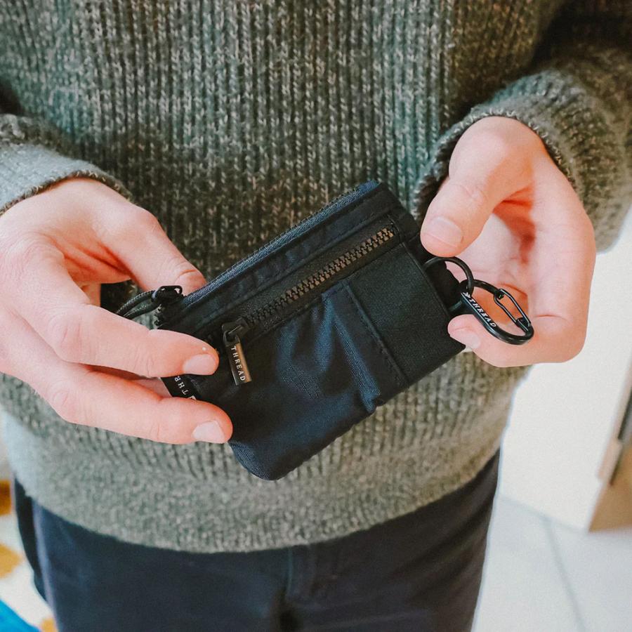 財布 ポーチ 小銭入れ スレッド THREAD POUCH WALLET ポーチウォレット カードケース 薄い財布 チャック付き ジッパー付き 鍵 カラビナ 【メール便4点まで】 |  | 08