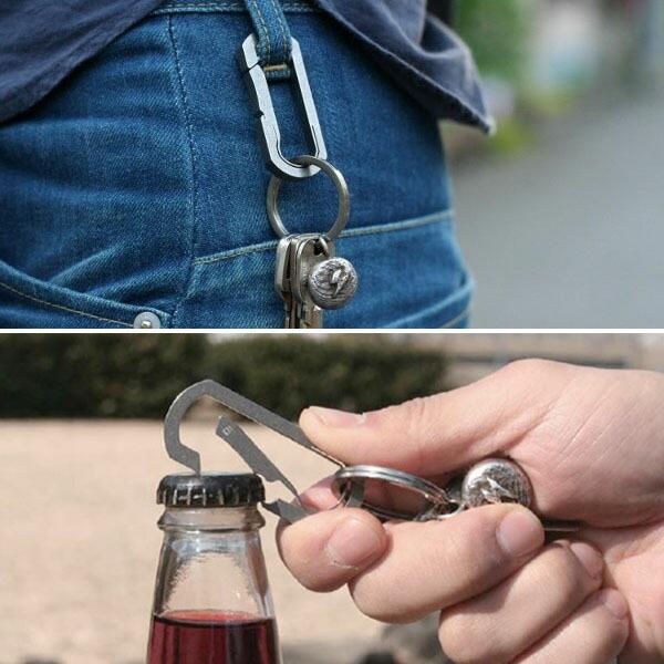 メール便対応商品4点まで】 ハンドグレイ チタン製キーカラビナ