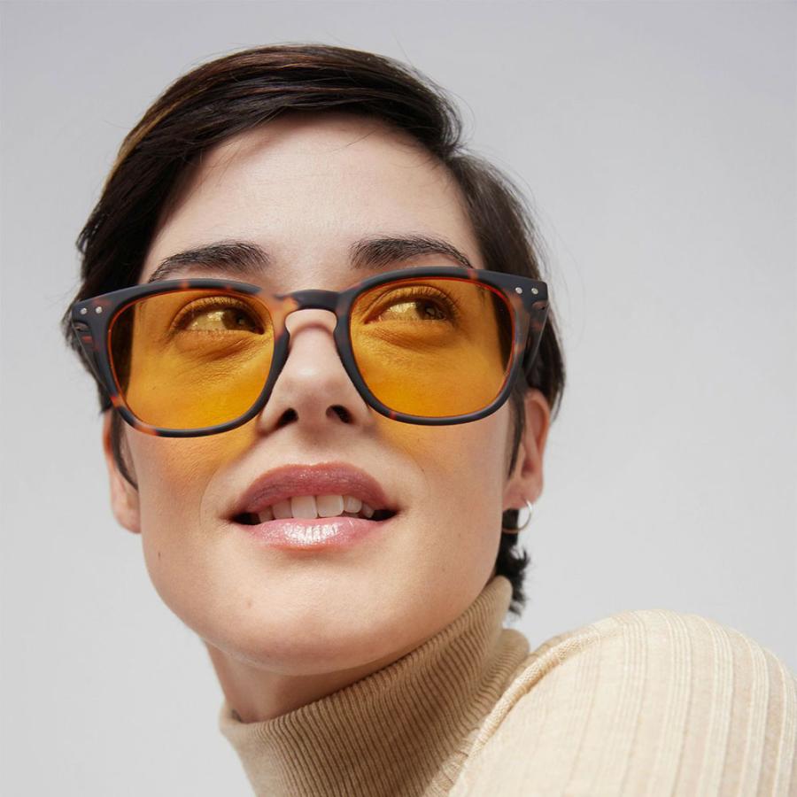 IZIPIZI イジピジ #E SLEEPING 睡眠の質が向上するメガネ ウェリントン スリーピング 睡眠向上 カラーレンズ オレンジ色 ブルーライトカット 眼鏡 めがね | IZIPIZI | 09