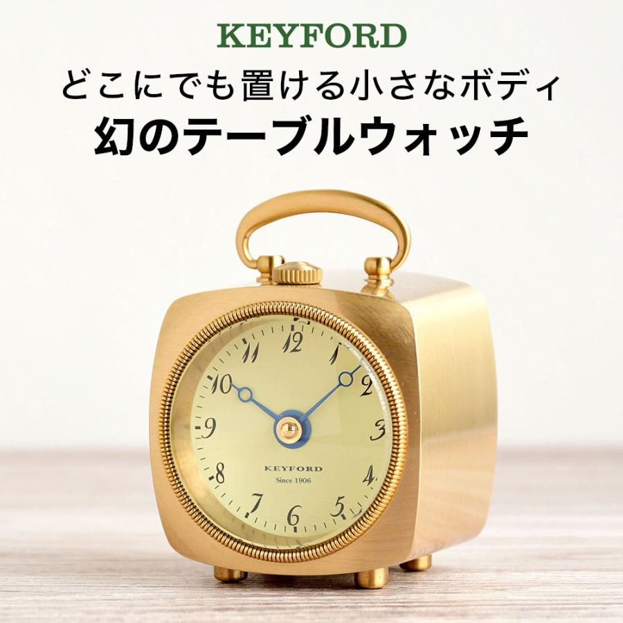キーフォード グラブテーブルクロック 置き時計 アナログ ゴールド