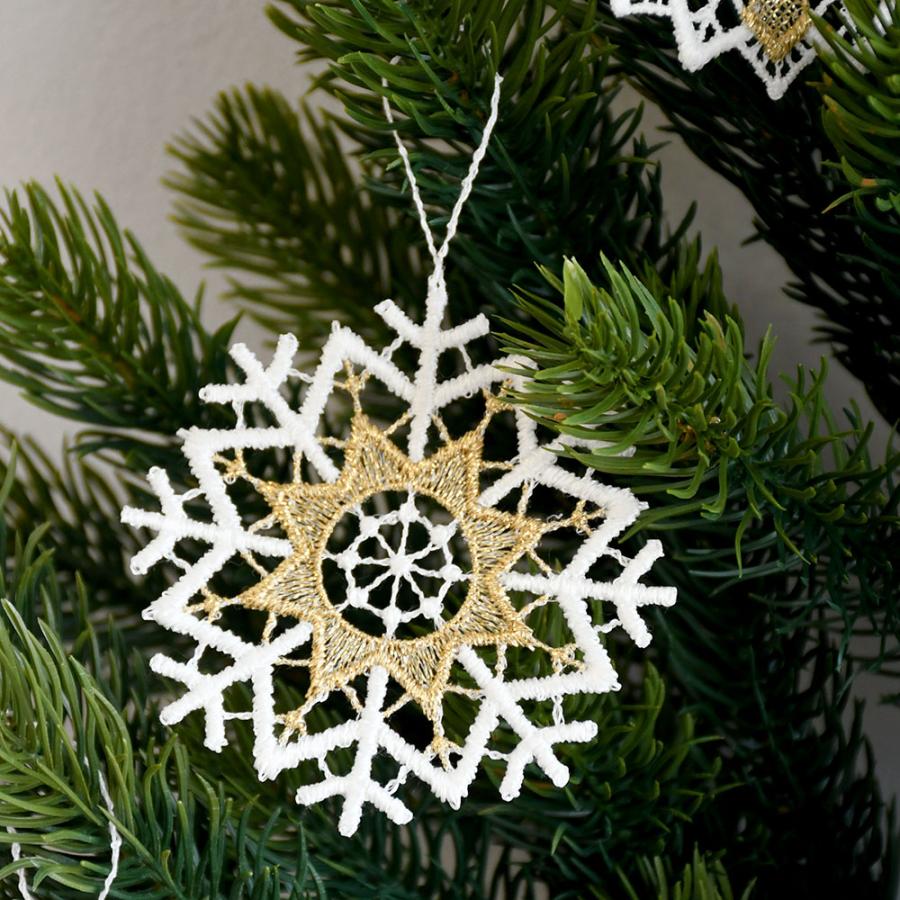 壁掛け式 クリスマスツリー ドイツ製オーナメント付き レース