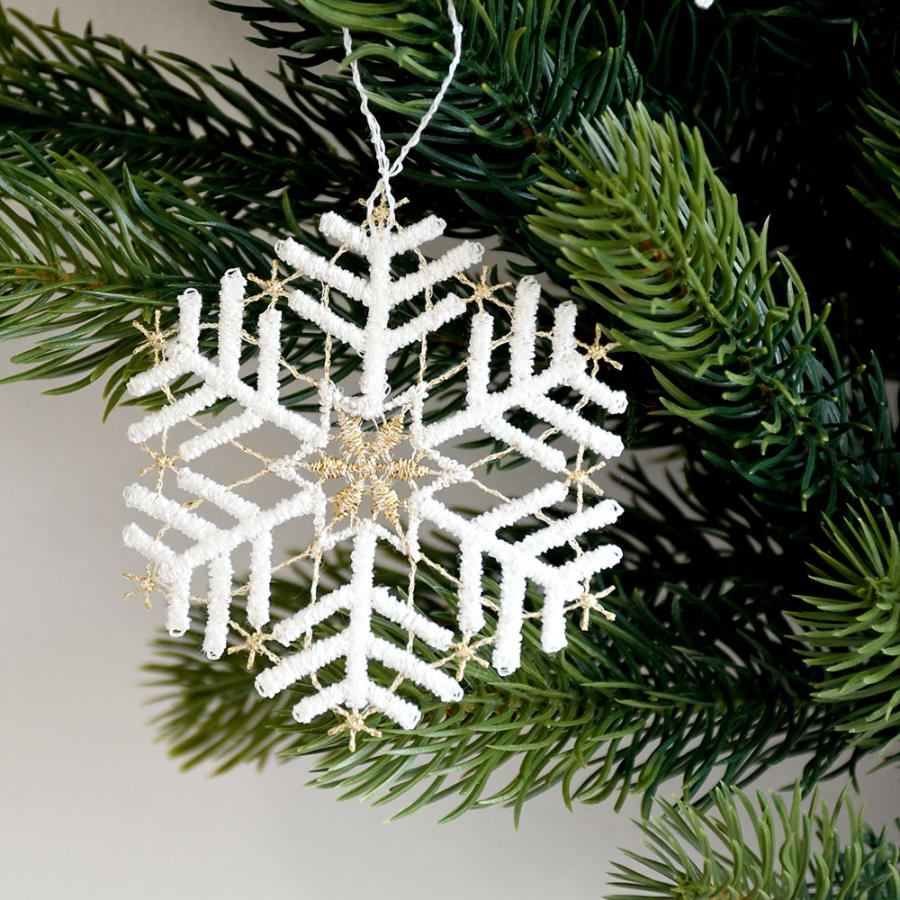 壁掛け式 クリスマスツリー ドイツ製オーナメント付き レース