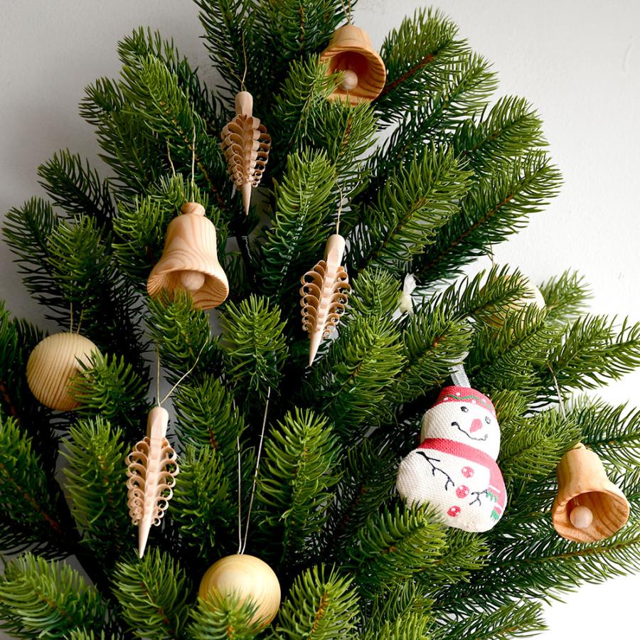 壁掛け式 クリスマスツリー ドイツ製白木のオーナメント9個 木製