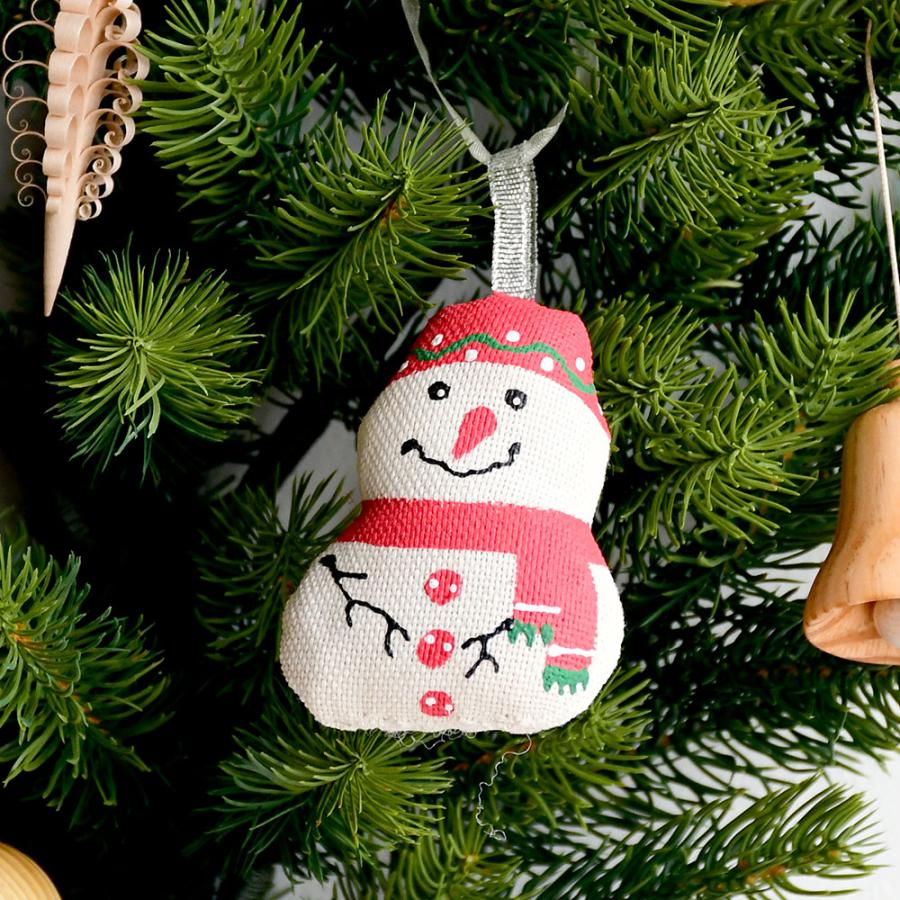 壁掛け式 クリスマスツリー ドイツ製白木のオーナメント9個 木製 ウクライナ製手作りオーナメント スノーマン 雪だるま | ブランド登録なし | 03