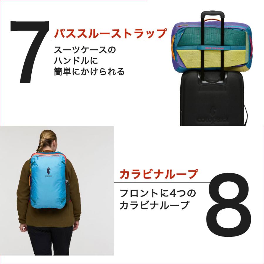コトパクシ バッグ リュック COTOPAXI ALLPA 35L TRAVEL PACK DEL DIA バックパック フルオープン 大容量 旅行 機内持ち込み 軽量 色が選べる 正規販売店の画像