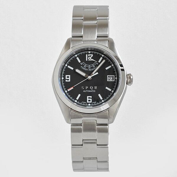 スポール 日本製 SPQR Ventuno pr 手巻付自動巻パワーリザーブ カレンダー 腕時計 径36mm ベントゥーノピーアール ステンレスブレス | SPQR