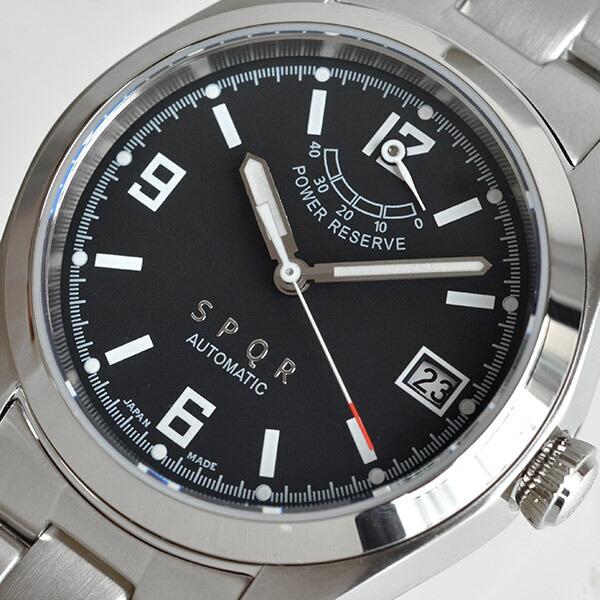スポール 日本製 SPQR Ventuno pr 手巻付自動巻パワーリザーブ カレンダー 腕時計 径36mm ベントゥーノピーアール ステンレスブレス | SPQR | 02