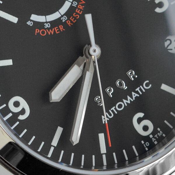 スポール 日本製 SPQR Ventuno pr 手巻付自動巻パワーリザーブ カレンダー 腕時計 径36mm ベントゥーノピーアール メタルベルト｜nuts｜04