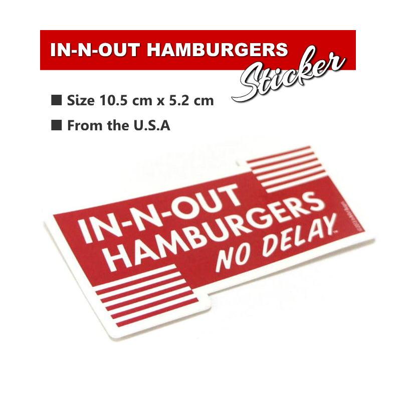 【送料無料】USA IN-OUT-BURGER インナウトバーガー ステッカー シール 赤 アメリカンダイナー レストラン ハンバーガーショップ 西海岸カルチャー | 