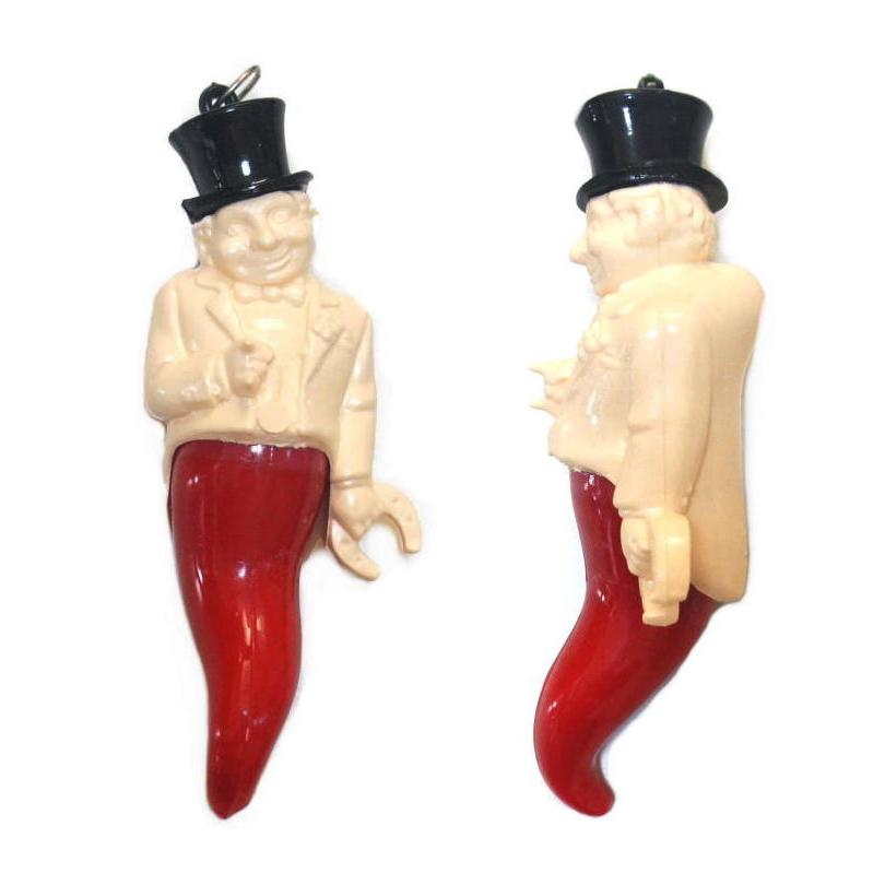 イタリア製 新品 ラッキーチャーム お守り Lサイズ せむし男爵 x 赤角 蹄鉄 安全運転 魔除け ヨーロッパ雑貨 |  | 02