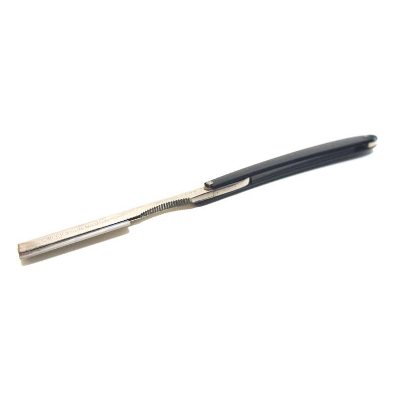 【送料無料】バーバーカミソリ 黒 L字型 折り畳み シェービング ひげ 床屋 オールド ビンテージ アンティーク インテリア 雑貨 U.S.A 米国 |  | 01