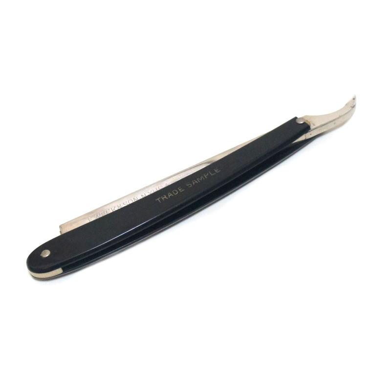 【送料無料】バーバーカミソリ 黒 L字型 折り畳み シェービング ひげ 床屋 オールド ビンテージ アンティーク インテリア 雑貨 U.S.A 米国 |  | 02