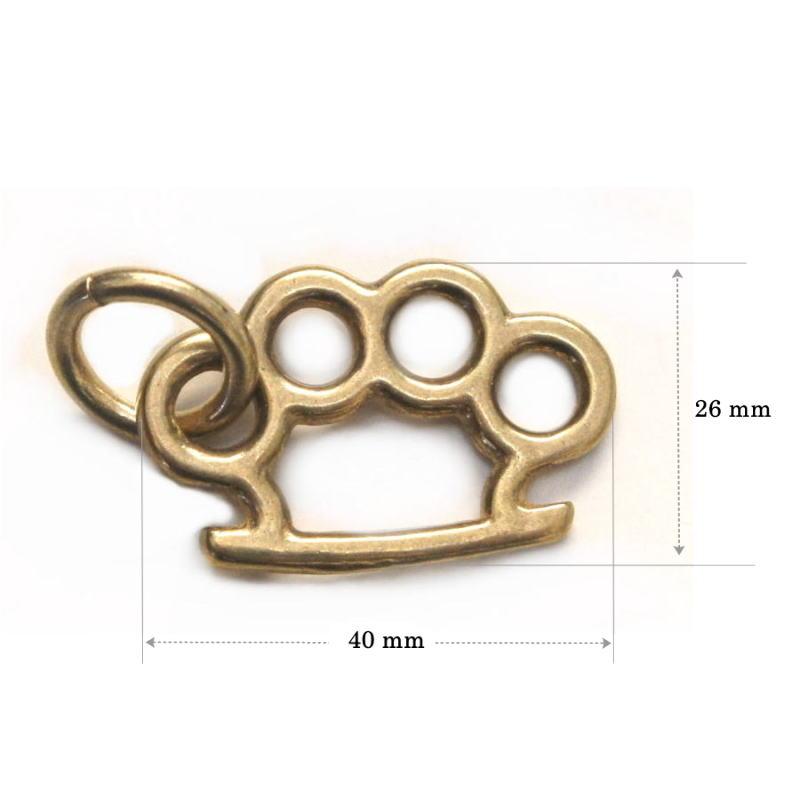 メリケンサック型飾り 無垢真鍮ブラス製 Sサイズ キーチェーン ウォレットチェーン等のアクセントに |  | 01