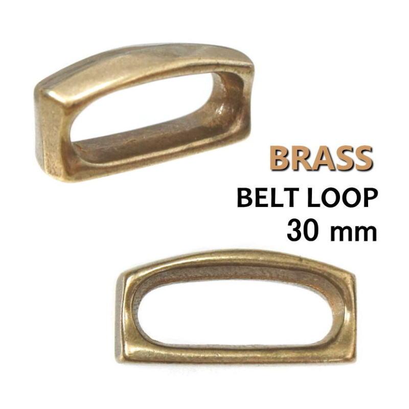 ベルトループ 30mm 幅用 真鍮無垢ブラス製 ベルトエンドの押さえに / バックル レザークラフト ハンドメイド サルカン | 