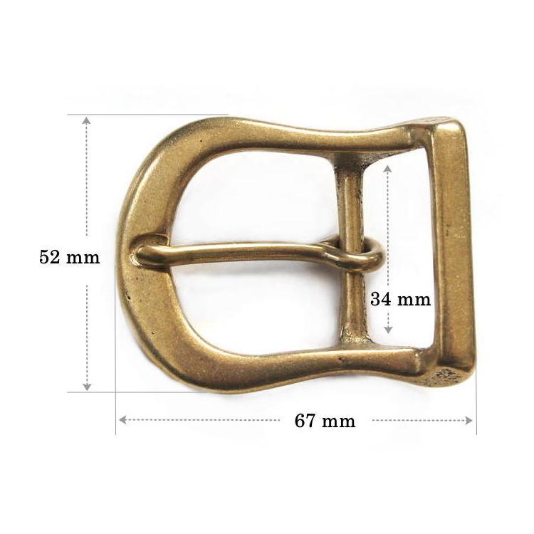 34mm D型バックル 真鍮ブラス製 ベルト押さえ付き ストリートスタイル ファッション レザークラフト ハンドメイド |  | 01