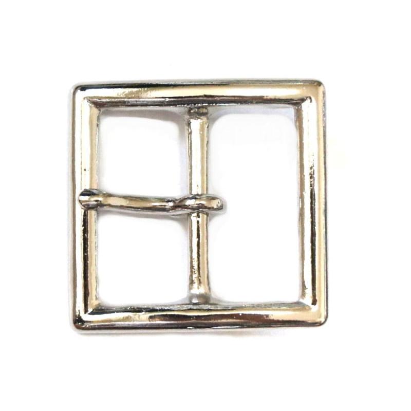 スクエア型バックル 38mm幅 ニッケルメッキ仕上 真鍮ブラス製 正方形 / 1950s ビンテージ ギャリソンスタイル レザークラフト | 