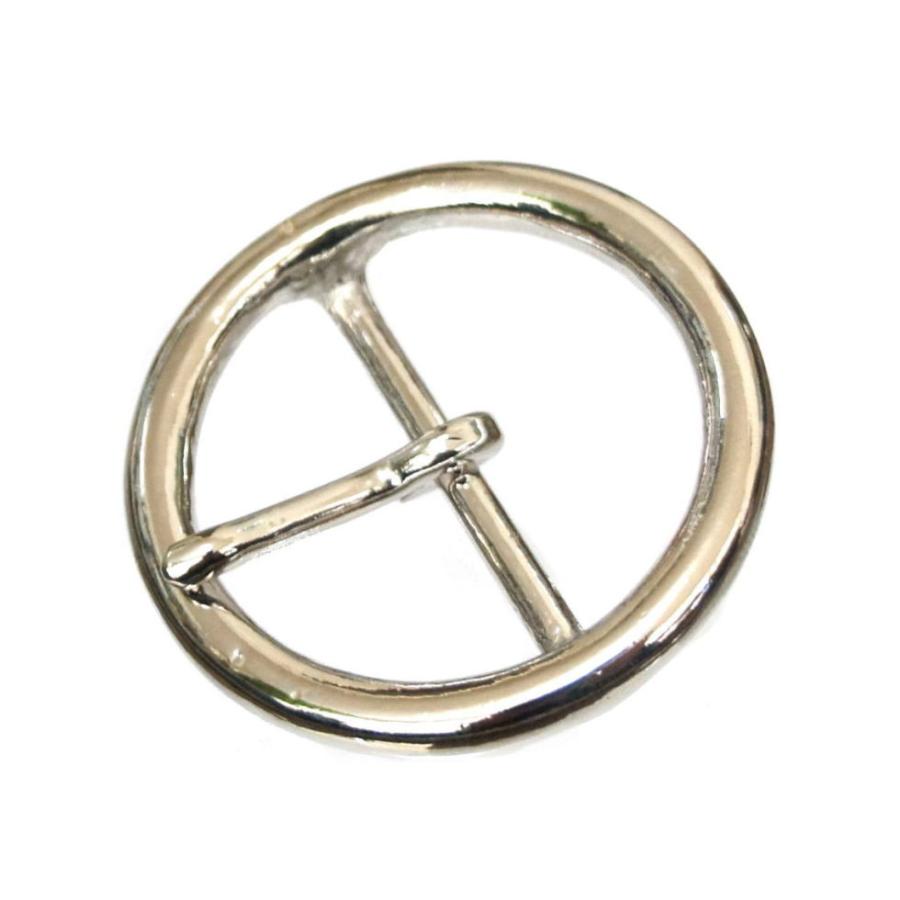 42mm 円形丸型バックル ニッケルメッキ仕上げ 真鍮ブラス製 1970s ビンテージ オールド スタイル レザークラフト |  | 02