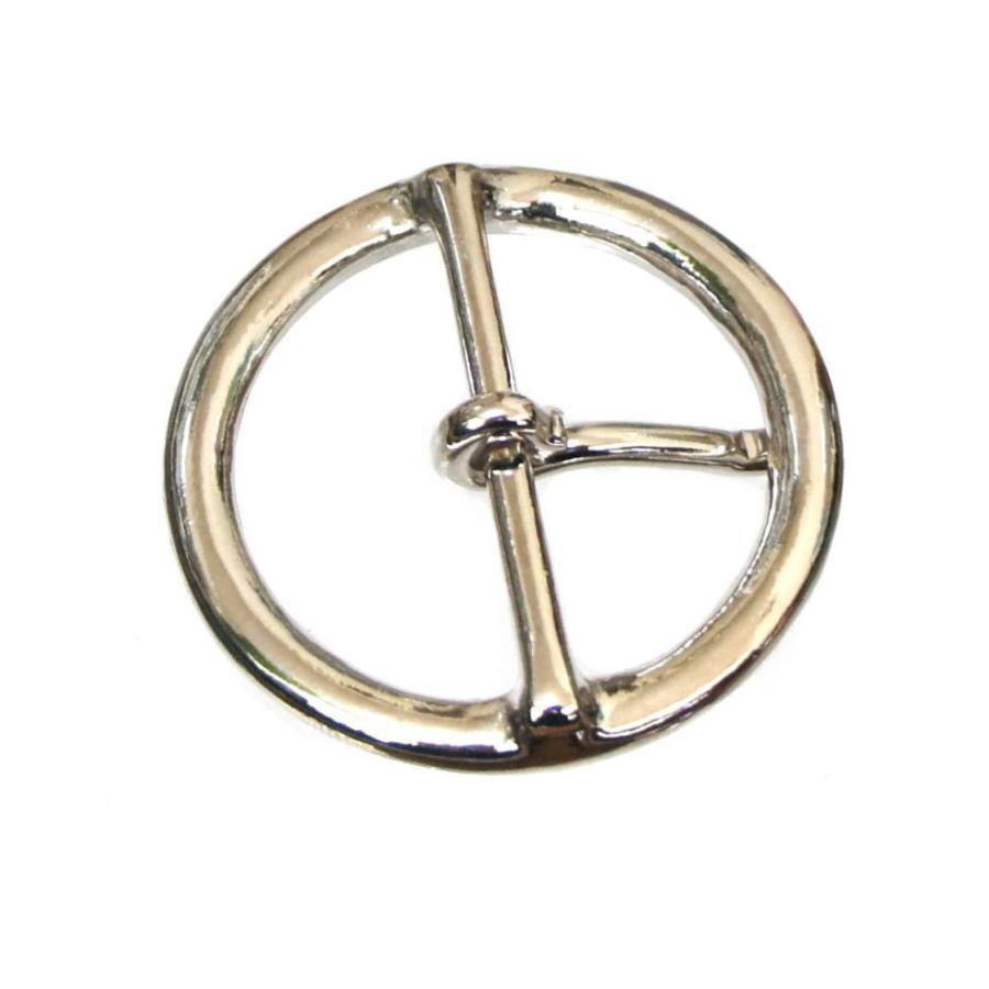 42mm 円形丸型バックル ニッケルメッキ仕上げ 真鍮ブラス製 1970s ビンテージ オールド スタイル レザークラフト |  | 05