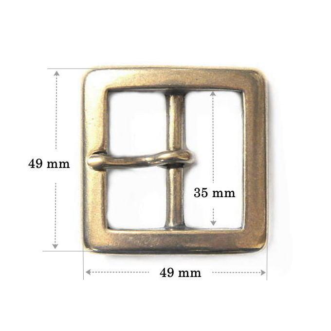 34mm スクエア型バックル 真鍮ブラス製 正方形 1950s ビンテージ ギャリソンスタイル レザークラフト ハンドメイド |  | 01