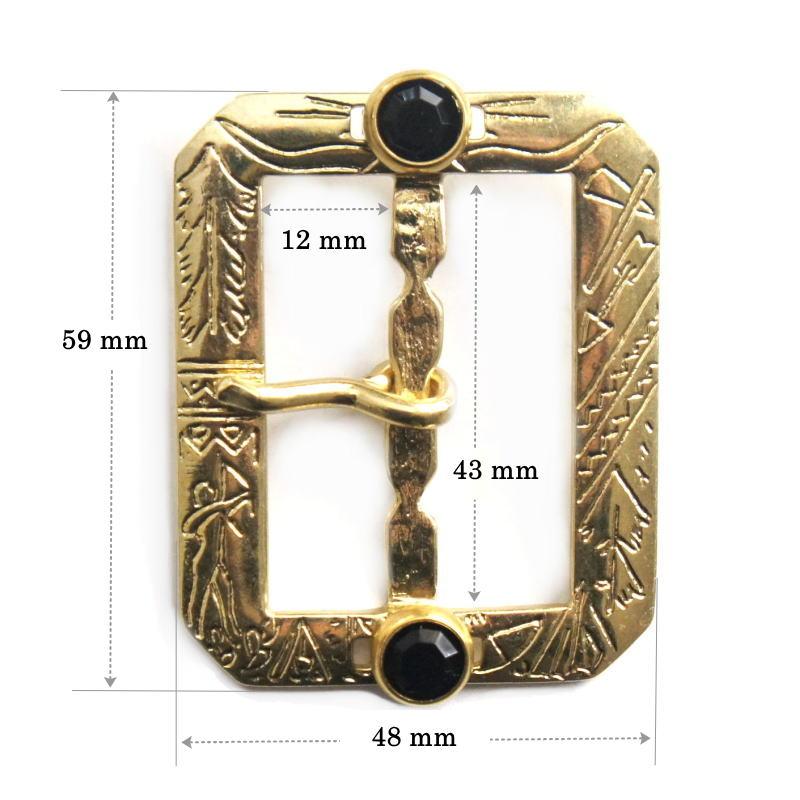 1930s インディアン柄 ビンテージ復刻版 ブラスゴールドメッキ バックル 40mm〜42mm幅 全 3色カラーラインストーン付き スタッズベルト |  | 01