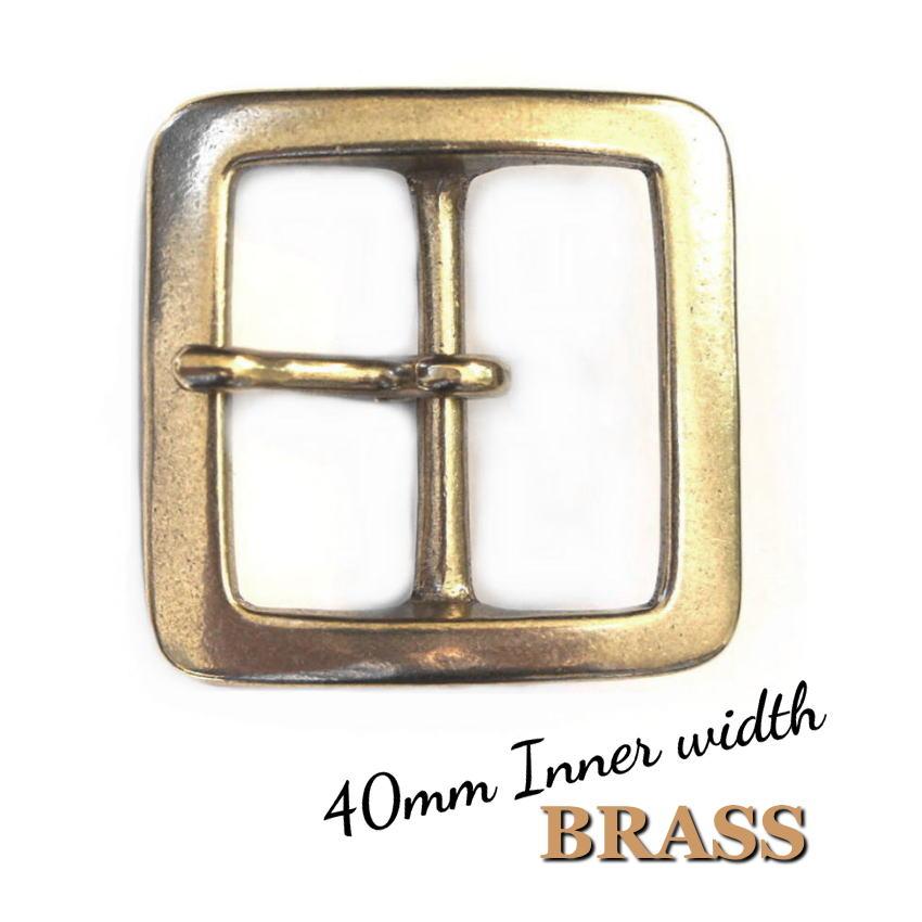 正方形 スクエア型 バックル 40mm幅 真鍮ブラス製 四角形 1950s ビンテージ ギャリソンスタイル カスタム ベルト | 