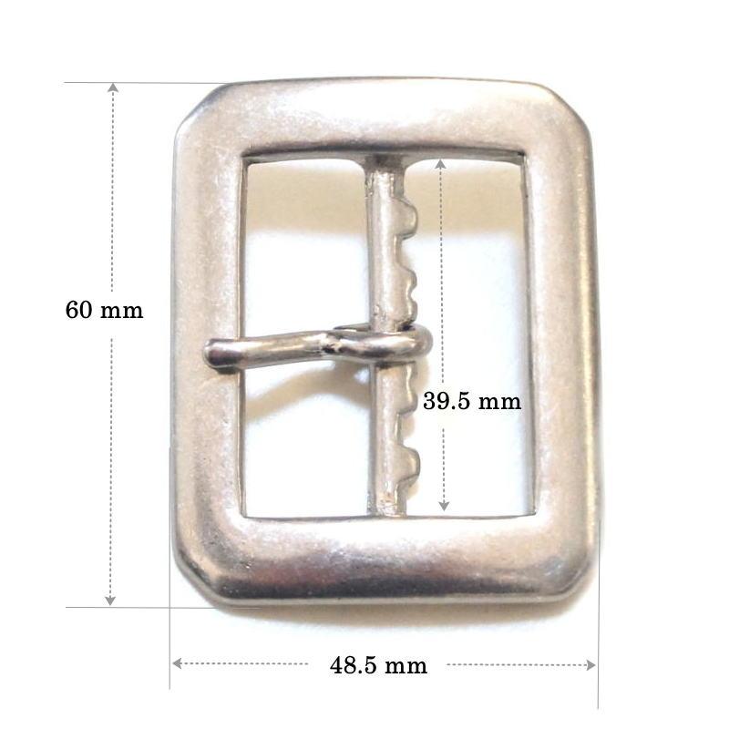38mm 長方形バックル 艶消し マットシルバー 真鍮ブラス製 四角形 レクタングル 1950s ビンテージ ギャリソンスタイル |  | 01