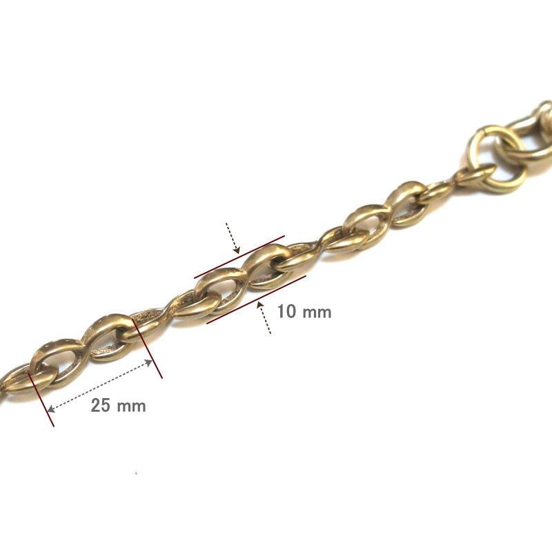 ウォレットチェーン S型 フック 真鍮無垢ブラス製 ツリバリフック付き 47cm ~ 48cm |  | 01