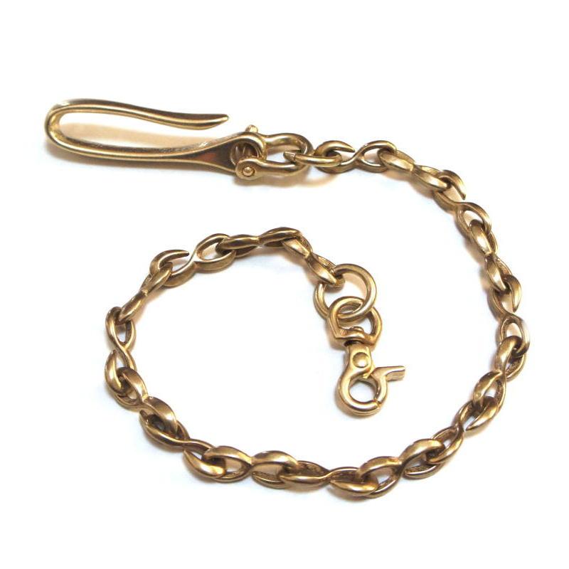 ウォレットチェーン S型 フック 真鍮無垢ブラス製 ツリバリフック付き 47cm ~ 48cm |  | 02