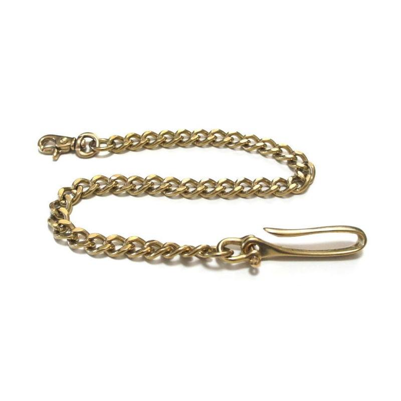 ウォレットチェーン 真鍮無垢ブラス製 ツリバリフック付き 3.5mm 喜平面取り 56cm ~ 57cm |  | 02