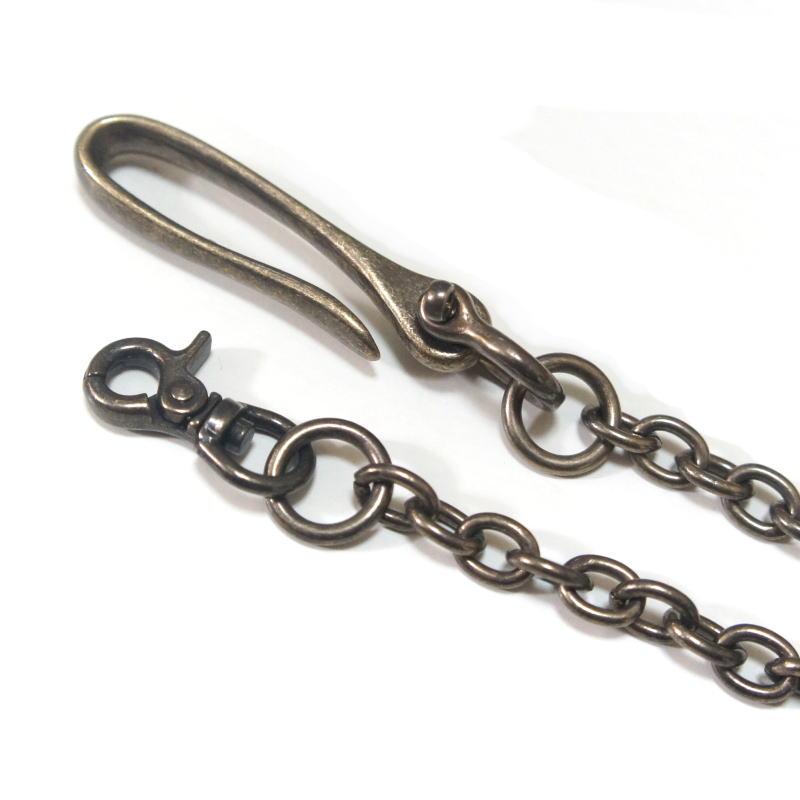 【送料無料】バイカーウォレットチェーン アンティークブロンズ 真鍮ブラス ツリバリフック付 / 2.5 mm 小判型 46〜47cm |  | 01