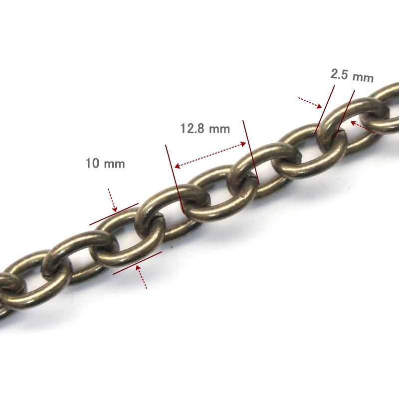 【送料無料】バイカーウォレットチェーン アンティークブロンズ 真鍮ブラス ツリバリフック付 / 2.5 mm 小判型 46〜47cm |  | 02