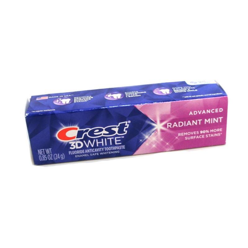 【お試しサイズ】【送料無料】米国 Crest 3D WHITE RADIANT MINT ミント アメリカ 歯磨き粉 24gトラベル 旅行 携帯用 1本箱 |  | 01