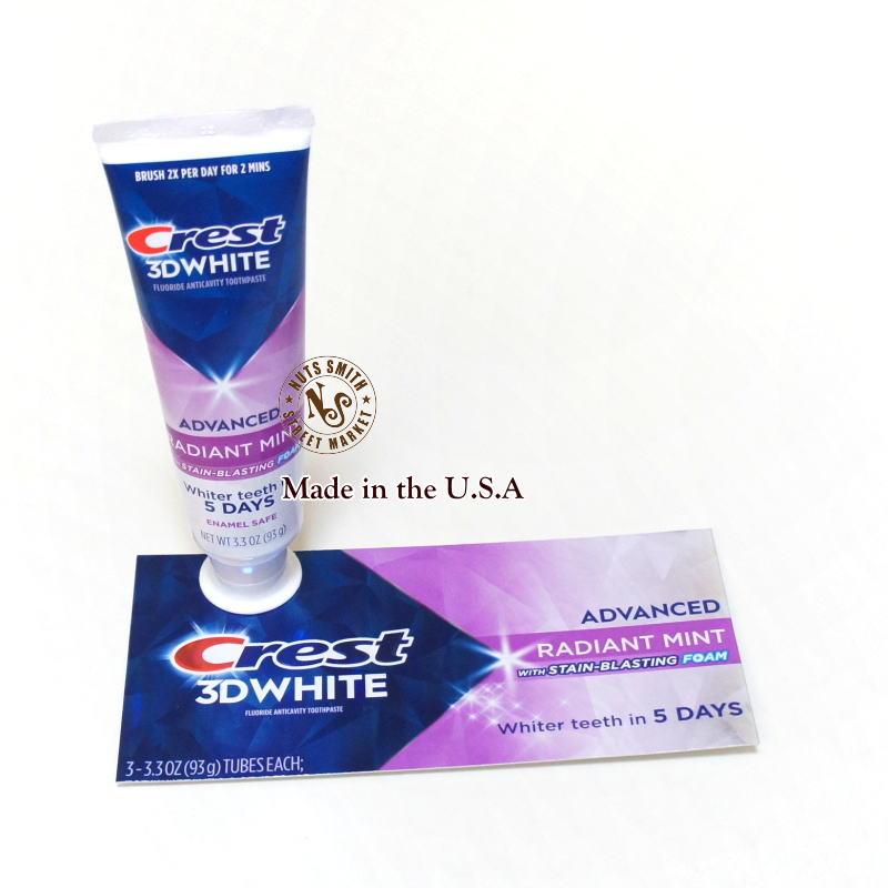 【送料無料 】米国 Crest 3D WHITE RADIANT MINT クレスト ミント アメリカ 歯磨き粉 93g 1本 箱無し バラ | 